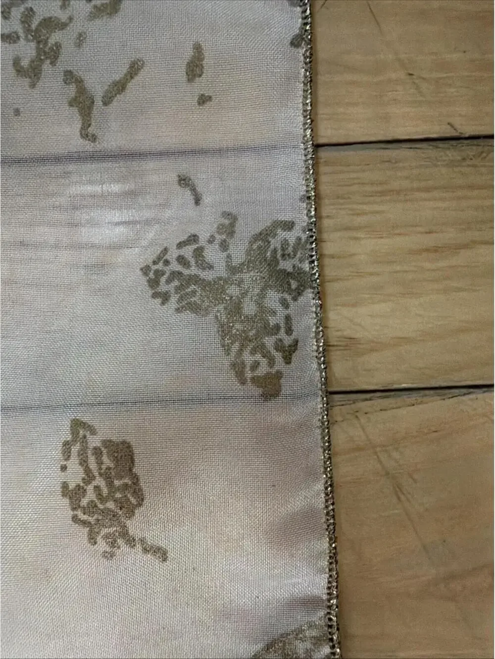 VTG Gold Cherubs Tablecloth Sheer Square Hollywood Regency MCM Shabby Chic 52”